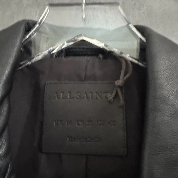 NEW ALL SAINTS DALBY LEATHER BIKER JACKET SIZE 10 B2070 - Picture 5 of 6